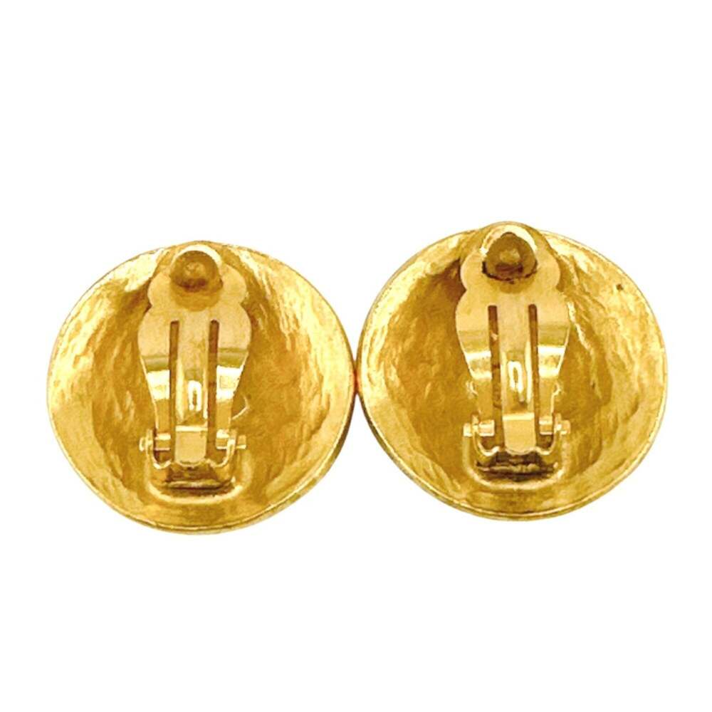 CHANEL Authentic Gold Logo Earrings - Picture 3 of 7